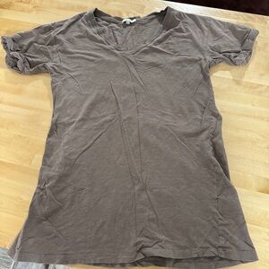 Z Supply Tan Vneck Long T-shirt